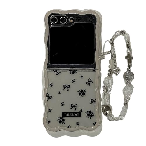 CaseGame Süße Blume weiche Hülle für Samsung Galaxy Z Flip 5, lockiger Wellenrahmen mit Kette, Tulpenmädchenhülle CaseGame Süße Blume weiche Hülle für Samsung Galaxy Z Flip 5, lockiger Wellenrahmen mit Kette, Tulpenmädchenhülle von CaseGame
