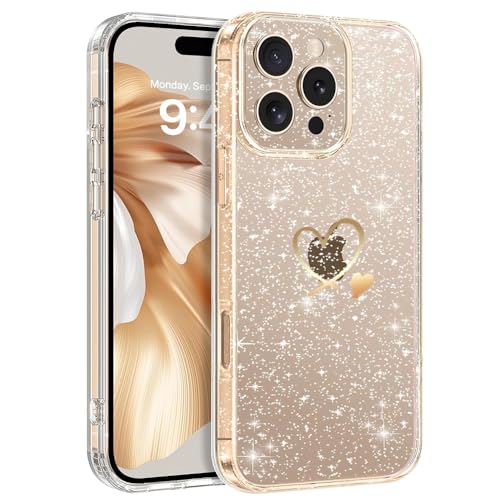 CaseLover Handyhülle kompatibel mit iPhone 16 Pro Hülle, Glitzer Transparent Hülle Cute Herz Muster Mädchen Galvanik Ultra Dünn Weich TPU Silikon Kameraschutz Stoßfeste Schutzhülle für 16 Pro, B CaseLover Handyhülle kompatibel mit iPhone 16 Pro Hülle, Glitzer Transparent Hülle Cute Herz Muster Mädchen Galvanik Ultra Dünn Weich TPU Silikon Kameraschutz Stoßfeste Schutzhülle für 16 Pro, B von CaseLover