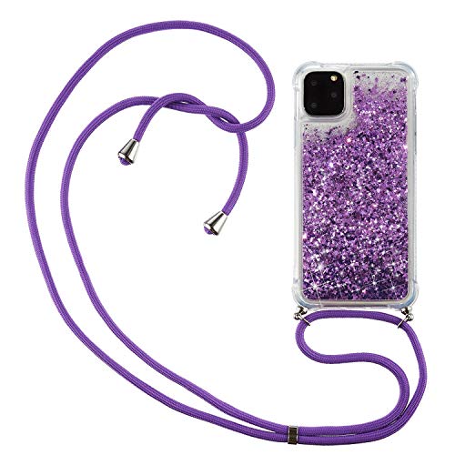 CaseLover Handykette Handyhülle für iPhone 12 Mini, Glitzer Flüssig Bewegende Treibsand Transparent Silikon Case mit Kordel zum Umhängen Necklace Phone Hülle Band für Apple iPhone 12 Mini, Lila CaseLover Handykette Handyhülle für iPhone 12 Mini, Glitzer Flüssig Bewegende Treibsand Transparent Silikon Case mit Kordel zum Umhängen Necklace Phone Hülle Band für Apple iPhone 12 Mini, Lila von CaseLover