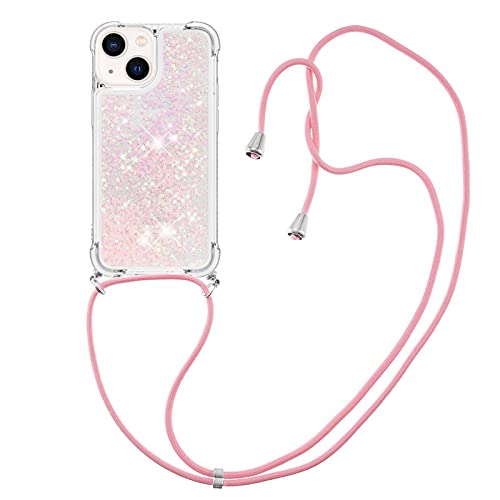 CaseLover Handykette Handyhülle für iPhone 13 Mini, Glitzer Flüssig Bewegende Treibsand Transparent Silikon Case mit Kordel zum Umhängen Necklace Hülle mit Band für iPhone 13 Mini, Rosa CaseLover Handykette Handyhülle für iPhone 13 Mini, Glitzer Flüssig Bewegende Treibsand Transparent Silikon Case mit Kordel zum Umhängen Necklace Hülle mit Band für iPhone 13 Mini, Rosa von CaseLover