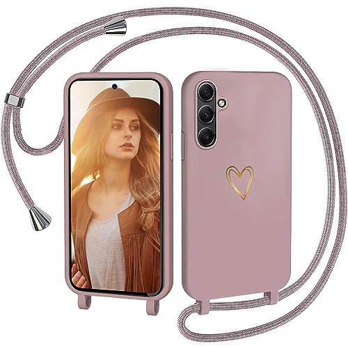 CaseLover Handykette für Samsung Galaxy A25 5G Hülle mit Band, Herz Muster Silikon Necklace Handyhülle mit Abnehmbar Kordel zum Umhängen Stossfest Bumper Handy Schutzhülle für Samsung A25, Pink CaseLover Handykette für Samsung Galaxy A25 5G Hülle mit Band, Herz Muster Silikon Necklace Handyhülle mit Abnehmbar Kordel zum Umhängen Stossfest Bumper Handy Schutzhülle für Samsung A25, Pink von CaseLover