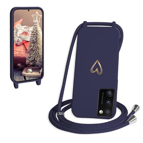 CaseLover Handykette für Samsung Galaxy A41 Hülle mit Band, Herz Muster Silikon Necklace Handyhülle mit Abnehmbar Kordel zum Umhängen Stossfest Bumper Handy Schutzhülle für Samsung A41, Navy Blau CaseLover Handykette für Samsung Galaxy A41 Hülle mit Band, Herz Muster Silikon Necklace Handyhülle mit Abnehmbar Kordel zum Umhängen Stossfest Bumper Handy Schutzhülle für Samsung A41, Navy Blau von CaseLover