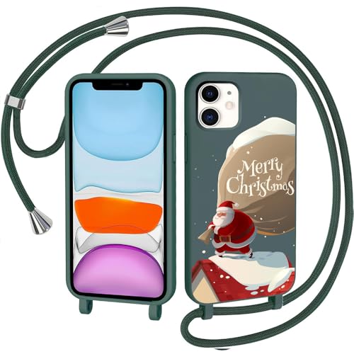 CaseLover Weihnachten Handyhülle kompatibel iPhone 12/12 Pro Hülle mit Band, Handykette für iPhone 12 Pro Hülle Weihnachten mit Muster Weihnachtsmann Weich Silikon Christmas Case Schutzhülle, Grün CaseLover Weihnachten Handyhülle kompatibel iPhone 12/12 Pro Hülle mit Band, Handykette für iPhone 12 Pro Hülle Weihnachten mit Muster Weihnachtsmann Weich Silikon Christmas Case Schutzhülle, Grün von CaseLover