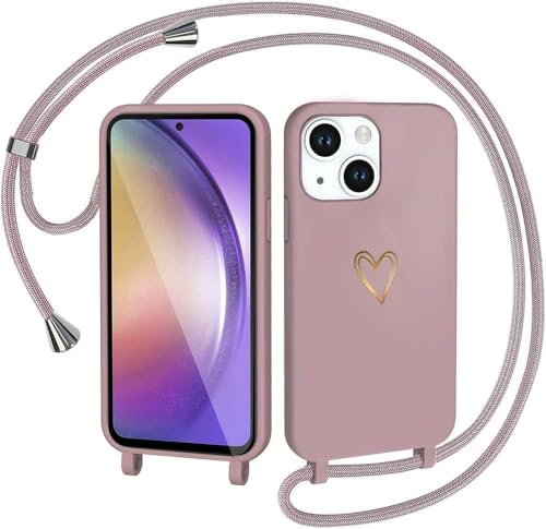 CaseLover Handykette kompatibel mit iPhone 15 Hülle mit Band Herz Muster Silikon Necklace Handyhülle mit Abnehmbar Kordel zum Umhängen Stossfest Bumper Handy Schutzhülle für iPhone 15 6.1", Pink CaseLover Handykette kompatibel mit iPhone 15 Hülle mit Band Herz Muster Silikon Necklace Handyhülle mit Abnehmbar Kordel zum Umhängen Stossfest Bumper Handy Schutzhülle für iPhone 15 6.1", Pink von CaseLover