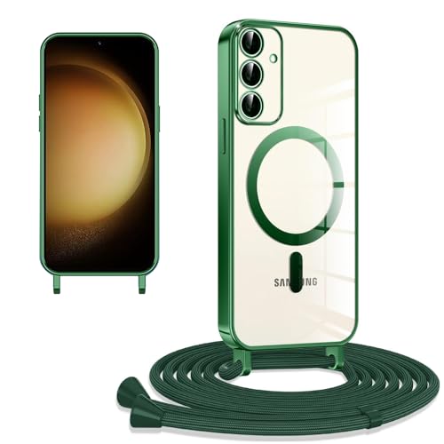 CaseLover Magnetische Handykette für Samsung Galaxy S24 Hülle mit Band, Klare Silikon Handyhülle mit Kordel zum Umhängen Stossfest Kameraschutz Bumper Handy Schutzhülle Case für Samsung S24 5G, Grün CaseLover Magnetische Handykette für Samsung Galaxy S24 Hülle mit Band, Klare Silikon Handyhülle mit Kordel zum Umhängen Stossfest Kameraschutz Bumper Handy Schutzhülle Case für Samsung S24 5G, Grün von CaseLover
