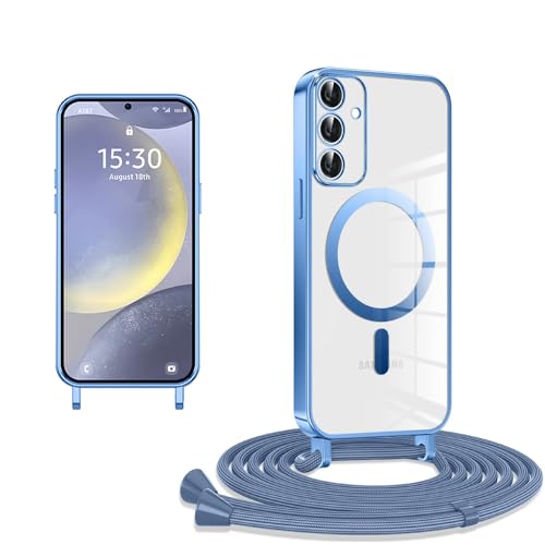 CaseLover Magnetische Handykette für Samsung Galaxy S25 5G Hülle mit Band, Klare Silikon Necklace Handyhülle mit Kordel zum Umhängen Stossfest mit Kameraschutz Bumper Handy Schutzhülle Case, Blau CaseLover Magnetische Handykette für Samsung Galaxy S25 5G Hülle mit Band, Klare Silikon Necklace Handyhülle mit Kordel zum Umhängen Stossfest mit Kameraschutz Bumper Handy Schutzhülle Case, Blau von CaseLover
