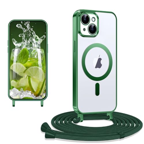 Magnetische Handykette kompatibel iPhone 13 Hülle mit Band, CaseLover Klare Silikon Necklace Handyhülle mit Kordel zum Umhängen Stossfest Kameraschutz Bumper Handy Schutzhülle Case für iPhone 13, Grün Magnetische Handykette kompatibel iPhone 13 Hülle mit Band, CaseLover Klare Silikon Necklace Handyhülle mit Kordel zum Umhängen Stossfest Kameraschutz Bumper Handy Schutzhülle Case für iPhone 13, Grün von CaseLover