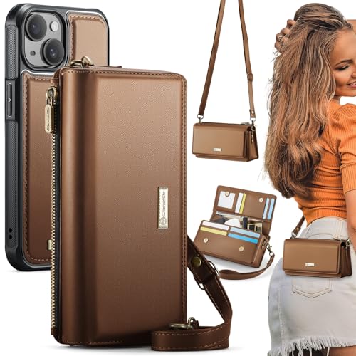 CaseMe 2-in-1 abnehmbare Schutzhülle für iPhone 13, mit RFID-blockierendem Kartenhalter für 10 Karten, PU-Leder, Handgelenkschlaufe, Reißverschluss, Handtasche, Geldbörse, Handyhülle für iPhone 13 CaseMe 2-in-1 abnehmbare Schutzhülle für iPhone 13, mit RFID-blockierendem Kartenhalter für 10 Karten, PU-Leder, Handgelenkschlaufe, Reißverschluss, Handtasche, Geldbörse, Handyhülle für iPhone 13 von CaseMe