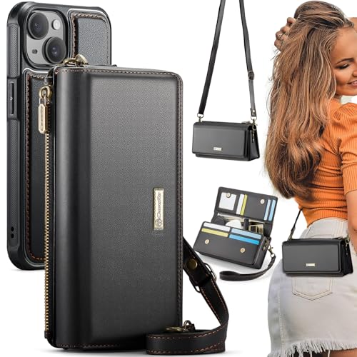 CaseMe 2-in-1 abnehmbare Schutzhülle für iPhone 15 Plus, mit RFID-blockierendem Kartenhalter für 10 Karten, PU-Leder, Handgelenkschlaufe, Reißverschluss, Geldbörse, Handyhülle für iPhone 15 Plus 6,7 CaseMe 2-in-1 abnehmbare Schutzhülle für iPhone 15 Plus, mit RFID-blockierendem Kartenhalter für 10 Karten, PU-Leder, Handgelenkschlaufe, Reißverschluss, Geldbörse, Handyhülle für iPhone 15 Plus 6,7 von CaseMe