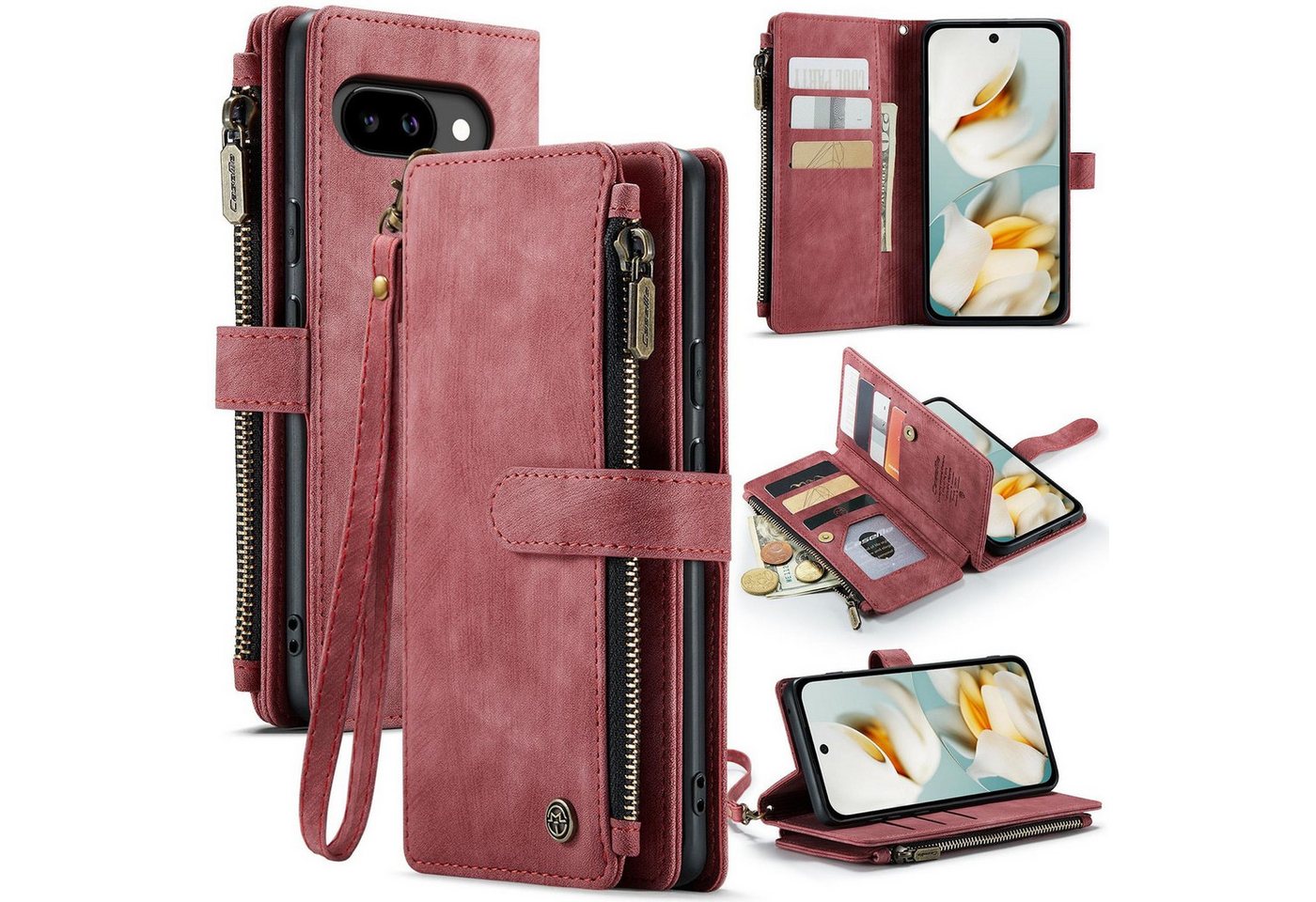 CaseMe Handyhülle Für Google Pixel 9a Kunstleder Multifunktion C30 Wallet Tasche Rot, Kunst-Leder Schutz Tasche Smart Case Multifunktion CaseMe Handyhülle Für Google Pixel 9a Kunstleder Multifunktion C30 Wallet Tasche Rot, Kunst-Leder Schutz Tasche Smart Case Multifunktion von CaseMe