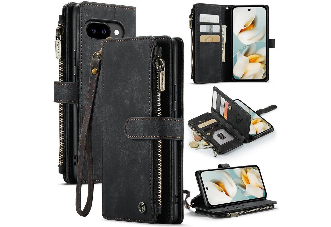 CaseMe Handyhülle Für Google Pixel 9a Kunstleder Multifunktion C30 Wallet Tasche Schwarz, Kunst-Leder Schutz Tasche Smart Case Multifunktion CaseMe Handyhülle Für Google Pixel 9a Kunstleder Multifunktion C30 Wallet Tasche Schwarz, Kunst-Leder Schutz Tasche Smart Case Multifunktion von CaseMe
