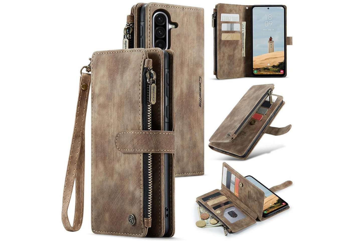 CaseMe Handyhülle Für Samsung Galaxy A56 / A36 Kunstleder Multifunktion Tasche Braun, Kunst-Leder Schutz Tasche Smart Case Multifunktion CaseMe Handyhülle Für Samsung Galaxy A56 / A36 Kunstleder Multifunktion Tasche Braun, Kunst-Leder Schutz Tasche Smart Case Multifunktion von CaseMe