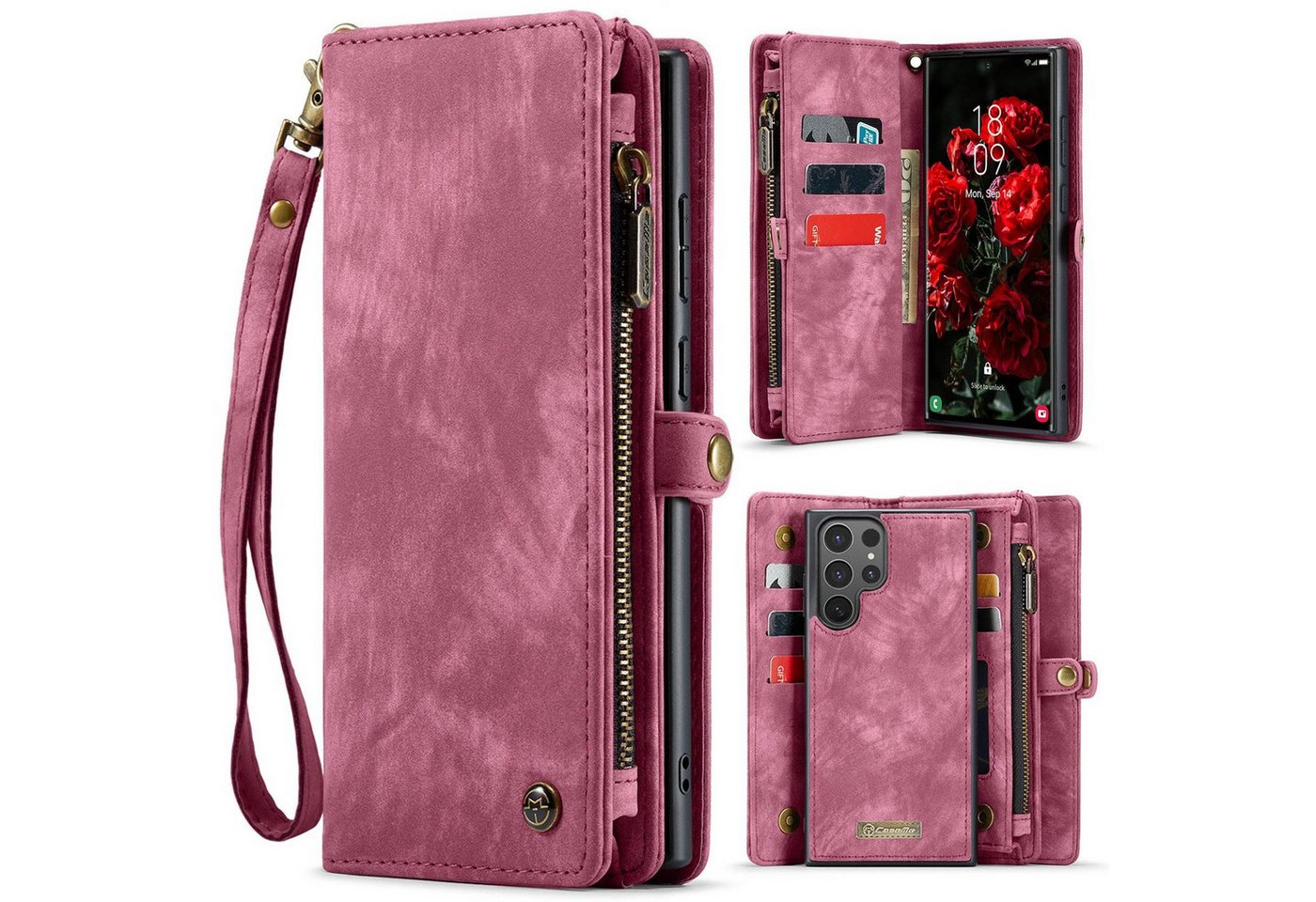 CaseMe Handyhülle Für Samsung Galaxy S25 Ultra 5G Kunstleder Multifunktion Tasche Hülle, Kunst-Leder Schutz Tasche Smart Case Multifunktion CaseMe Handyhülle Für Samsung Galaxy S25 Ultra 5G Kunstleder Multifunktion Tasche Hülle, Kunst-Leder Schutz Tasche Smart Case Multifunktion von CaseMe