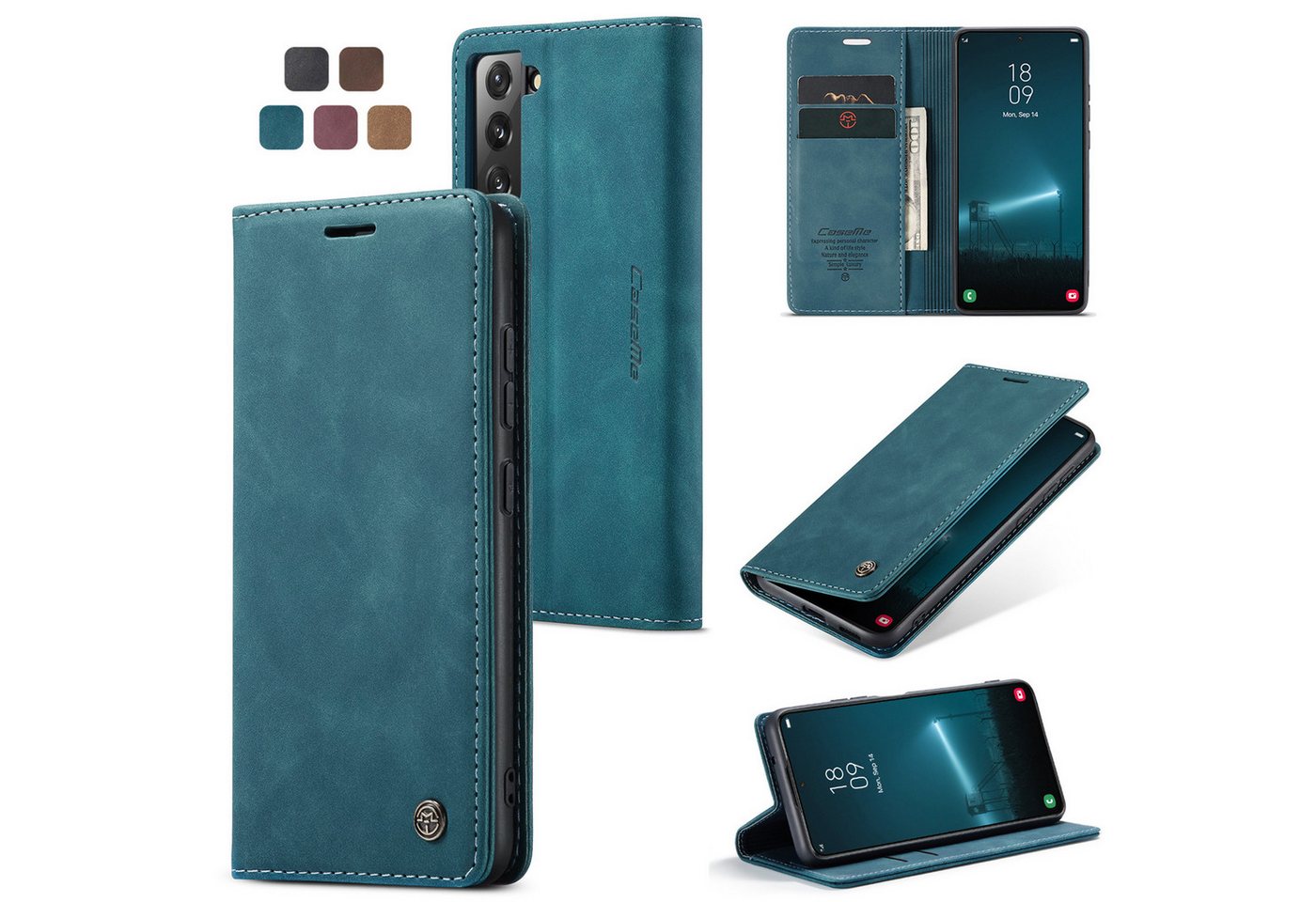 CaseMe Handyhülle Hülle für Google Pixel Klapphülle Google Pixel 9a Dunkles Zyanblau CaseMe Handyhülle Hülle für Google Pixel Klapphülle Google Pixel 9a Dunkles Zyanblau von CaseMe