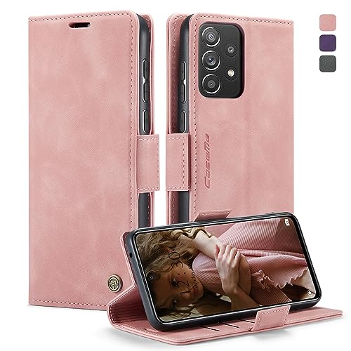 CaseMe Handyhülle für Samsung Galaxy A52S 5G/ A52 Hülle Premium Leder Klappbar Tasche RFID Schutzhülle Flip Case Magnet Kartenfach Standfunktion Klapphülle für Samsung A52S 5G/ A52 4G/5G - Rosa von CaseMe