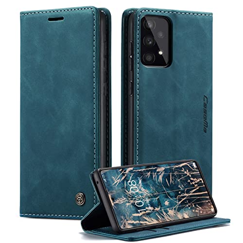 CaseMe Handyhülle für Samsung Galaxy A53 5G Hülle Premium Leder Klappbar Flip Case Magnet Kartenfach Standfunktion Tasche Schutzhülle für Samsung Galaxy A53 5G - Blaugrün von CaseMe