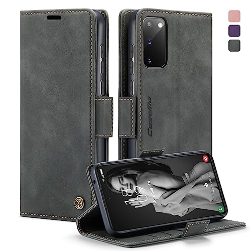 CaseMe Handyhülle für Samsung Galaxy S20 Hülle Premium Leder Klappbar Tasche RFID Schutzhülle Flip Case Magnet Kartenfach Standfunktion Klapphülle für Samsung Galaxy S20 6,2'' - Grau von CaseMe