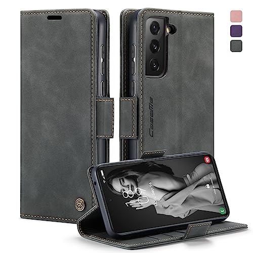 CaseMe Handyhülle für Samsung Galaxy S21 FE 5G Hülle Premium Leder Klappbar Tasche RFID Schutzhülle Flip Case Magnet Kartenfach Standfunktion Klapphülle für Samsung Galaxy S21 FE 5G 6,4'' - Grau von CaseMe