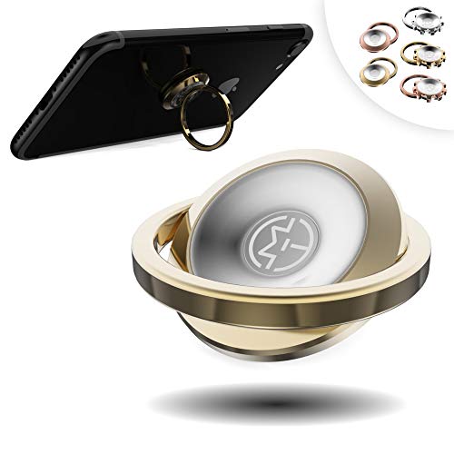 Magnetic Phone Ring - Perfect for Gym Workouts - Handy Kickstand Ringhalter - für Smartphones (iPhone, Samsung, Huawei, etc.)… (Golden Round) von CaseMe