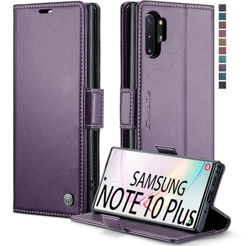 Samsung Galaxy Note 10+ Plus Wallet Case, Magnetic Stand Flip Protective Cover PU Leather Flip Case with ID & Credit Card Slots Cash Pockets for Samsung Galaxy Note 10 Plus 6.8 inch (Purple) von CaseMe