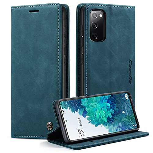 caseme Handyhülle für Samsung Galaxy S20 FE 5G/4G Hülle Premium Leder Klappbar Flip Case Magnet Kartenfach Standfunktion Tasche Schutzhülle für Samsung Galaxy S20 FE 5G/4G - Blaugrün von CaseMe