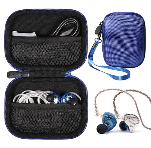 CaseSack Hülle für KZ ZS10 Pro, Linsoul 4BA+1DD 5 Treiber in Ear Monitor, HiFi Metall Kopfhörer (Blau) von CaseSack