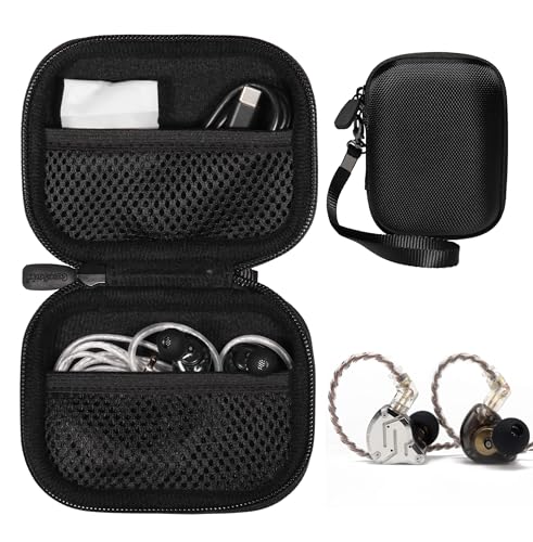 CaseSack Hülle für KZ ZS10 Pro, Linsoul 4BA+1DD 5 Treiber in Ear Monitor, HiFi Metall Kopfhörer (Schwarz) von CaseSack