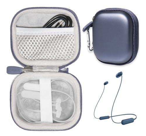 CaseSack Schutzhülle für Sony WI-XB400, C300, C200, C100 kabellose In-Ear-Bluetooth-Kopfhörer (blau) von CaseSack