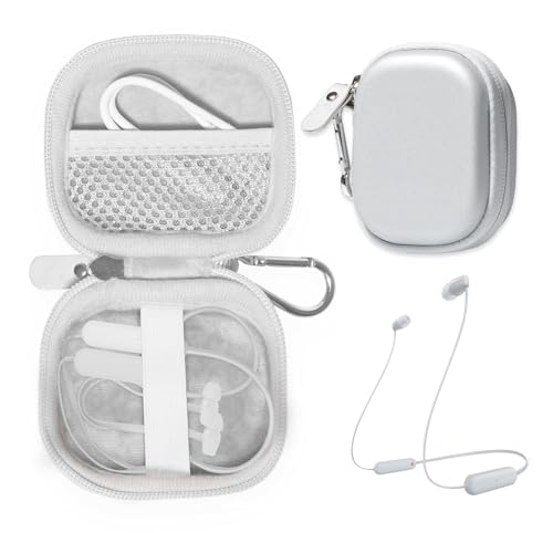 CaseSack Schutzhülle für Sony WI-XB400, C300, C200, C100 kabellose In-Ear-Bluetooth-Kopfhörer (weiß) von CaseSack