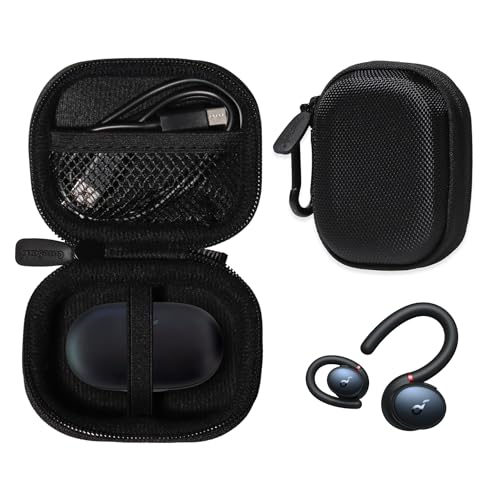 CaseSack Schutzhülle für Soundcore von Anker, Soundcore Sport X10 True Wireless Bluetooth 5.2 Workout Kopfhörer (Schwarz) von CaseSack