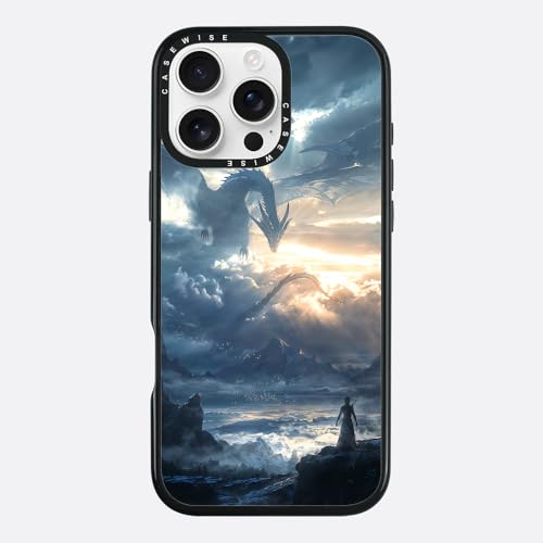 CaseWise für iPhone 16 Pro Hülle mit Das Erwachen mythischer Drachen gestaltet von Pixaverse, Schutzhülle und iPhone 16 Pro kompatibel mit MagSafe, Stoßfest, Kratzfest, Blau von CaseWise