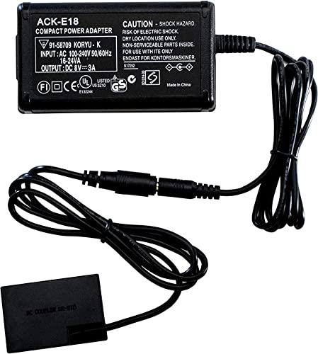 ACK-E18 AC Power Supply Adapter LP-E17 Dummy Battery DR-E18 DC Coupler Kit for Canon EOS Rebel T6i T7i SL2 SL3 RP R10 T6s T8i 77D 200D 250D 750D 760D 800D 850D, Kiss X8i X9i X10 Cameras ACK-E18 AC Power Supply Adapter LP-E17 Dummy Battery DR-E18 DC Coupler Kit for Canon EOS Rebel T6i T7i SL2 SL3 RP R10 T6s T8i 77D 200D 250D 750D 760D 800D 850D, Kiss X8i X9i X10 Cameras von Caseative