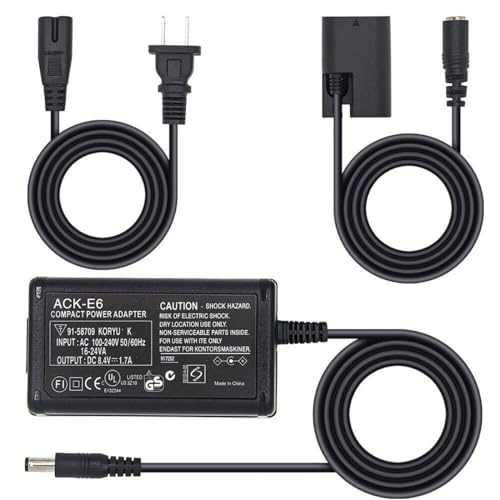 ACK-E6 AC Power Adapter DR-E6 DC Coupler Kit LP-E6/LP-E6N Battery Replacement for Cameras Canon EOS 70D 7D 60D 6D,5D Mark II III,5DS 5DS-R,R6 R5 R 90D 80D, with Fully-Decoded Smart Chip ACK-E6 AC Power Adapter DR-E6 DC Coupler Kit LP-E6/LP-E6N Battery Replacement for Cameras Canon EOS 70D 7D 60D 6D,5D Mark II III,5DS 5DS-R,R6 R5 R 90D 80D, with Fully-Decoded Smart Chip von Caseative