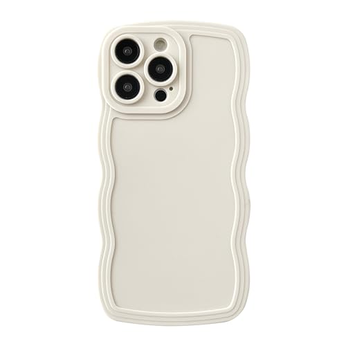 Caseative Einfarbiger, gewellter Rahmen, weich, kompatibel mit iPhone-Hülle (weiß, iPhone 14 Pro Max) von Caseative