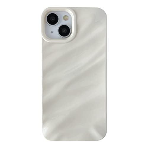 Caseative Wasserwelliges Muster, gelockt, Wellenform, weich, kompatibel mit iPhone-Hülle (iPhone 13, Weiß) von Caseative