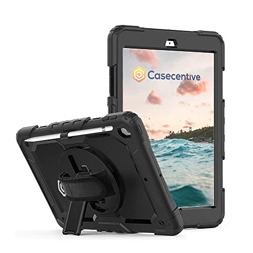 Casecentive Handstrap Pro Hardcase mit Griff iPad 10.2 2021 (2019 / 2020) Schwarz von Casecentive