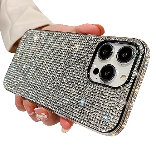 Casechics Kompatibel mit iPhone-Hülle, Kristall-Glitzer, Diamant-Schutz, glitzernd, Strass, weich, stoßfest, Schutzhülle (Weiß, iPhone 16 Pro) von Casechics
