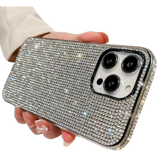 Casechics Kompatibel mit iPhone-Hülle, Kristall-Glitzer, Diamantschutz, glitzernd, Strass, weich, stoßfest, Handyhülle (weiß, iPhone 13 Pro Max) von Casechics