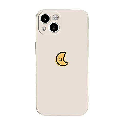 Casechics Kompatibel mit iPhone-Hülle, Silikon, niedliches Paar, passendes Cartoon-Sonne, Mond, Kameraobjektivschutz, weiche, stoßfeste Abdeckung, Handyhülle (Whitemoon, iPhone 11) von Casechics