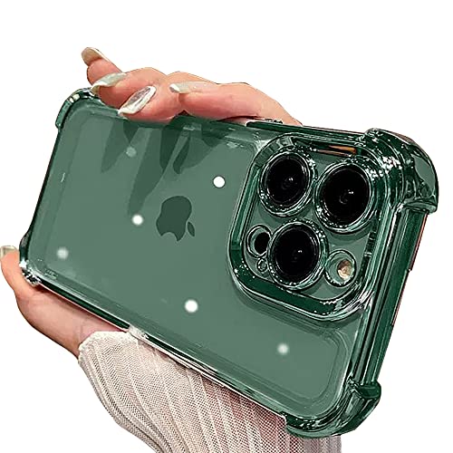 Casechics Kompatibel mit iPhone-Hülle, kristallgalvanisierter Stoßstangen-Eckenschutz, transparent, transparent, weich, stoßfest, Handyhülle (grün, iPhone 12 Pro) von Casechics
