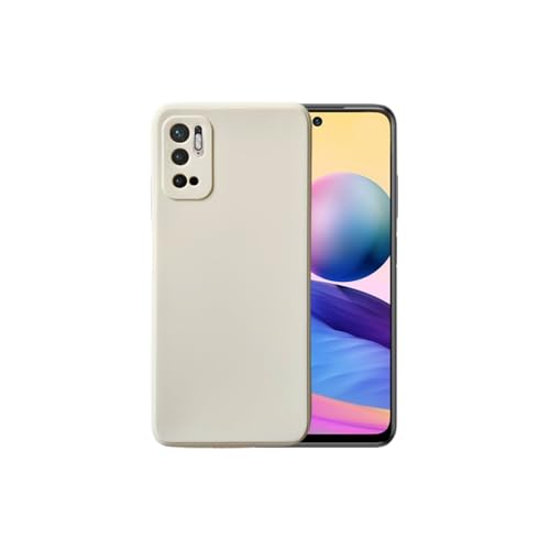 Casecious Kompatibel mit Xiaomi Redmi Note 10 5G Soft Liquid Silikon Gel Handy Basic Back Case Cover (Beige) von Casecious
