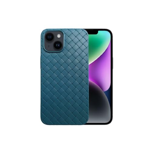 Casecious Kompatibel mit iPhone 14 Geflochtenes atmungsaktives Netzgewebe Gitter Silikon TPU Handy Basic Back Case Cover (grau) von Casecious