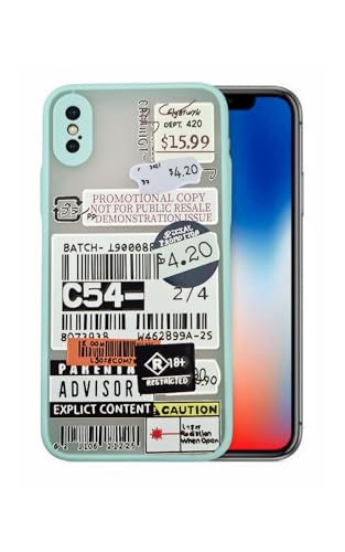 Casecious Kompatibel mit iPhone X oder XS Hard Body Printed Graphic Design Frost Matte Handy Basic Case Cover, Fallschutz Basic Case, Linsenschutz, erhöhte Blenden (Barcodes) von Casecious