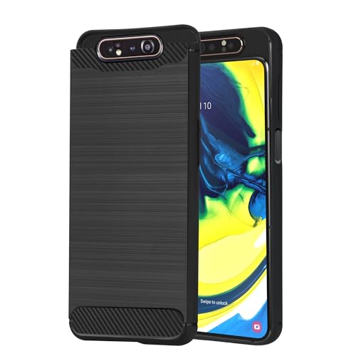 Casecious Schutzhülle für Samsung Galaxy A80, Karbonfaser, weiches TPU, gebürstete Linie, Schwarz Casecious Schutzhülle für Samsung Galaxy A80, Karbonfaser, weiches TPU, gebürstete Linie, Schwarz von Casecious