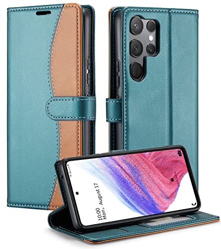 Casecond Handyhülle für Samsung Galaxy S23 Ultra 5G Hülle Premium Leder Klappbar Flip Case Wallet Magnet Magnetisch Kartenfach Klapphülle RFID Schutzhülle Brieftasche Lederhülle Grün und Braun Casecond Handyhülle für Samsung Galaxy S23 Ultra 5G Hülle Premium Leder Klappbar Flip Case Wallet Magnet Magnetisch Kartenfach Klapphülle RFID Schutzhülle Brieftasche Lederhülle Grün und Braun von Casecond