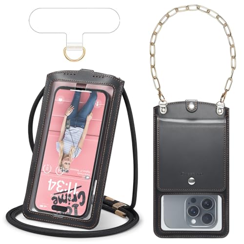 Casecond Handytasche zum Umhängen Geldbörse Universal Crossbody Handy Tasche Kleine Umhängetasche Damen mit Handgelenkkette Metall Handykette Kamera Fenster für iPhone 16 Samsung Bis zu 7.5" Schwarz Casecond Handytasche zum Umhängen Geldbörse Universal Crossbody Handy Tasche Kleine Umhängetasche Damen mit Handgelenkkette Metall Handykette Kamera Fenster für iPhone 16 Samsung Bis zu 7.5" Schwarz von Casecond