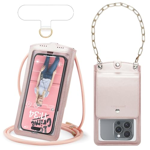 Casecond Handytasche zum Umhängen Geldbörse Universal Crossbody Handy Tasche Kleine Umhängetasche Damen mit Handykette Kamera Fenster Handgelenkkette Metall für iPhone 16 Samsung Bis zu 7.5" Roségold Casecond Handytasche zum Umhängen Geldbörse Universal Crossbody Handy Tasche Kleine Umhängetasche Damen mit Handykette Kamera Fenster Handgelenkkette Metall für iPhone 16 Samsung Bis zu 7.5" Roségold von Casecond