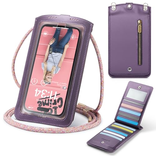 Casecond Handytasche zum Umhängen Geldbörse Universal Crossbody Handy Tasche Kleine Umhängetasche Damen mit Handykette Touchscreen Reißverschluss für iPhone 16 15 Samsung S24 Xiaomi Bis zu 7.5" Lila Casecond Handytasche zum Umhängen Geldbörse Universal Crossbody Handy Tasche Kleine Umhängetasche Damen mit Handykette Touchscreen Reißverschluss für iPhone 16 15 Samsung S24 Xiaomi Bis zu 7.5" Lila von Casecond