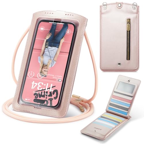 Casecond Handytasche zum Umhängen Geldbörse Universal Crossbody Handy Tasche Kleine Umhängetasche Damen mit Handykette Touchscreen Reißverschluss für iPhone 16 15 Samsung Xiaomi Bis zu 7.5" Roségold Casecond Handytasche zum Umhängen Geldbörse Universal Crossbody Handy Tasche Kleine Umhängetasche Damen mit Handykette Touchscreen Reißverschluss für iPhone 16 15 Samsung Xiaomi Bis zu 7.5" Roségold von Casecond