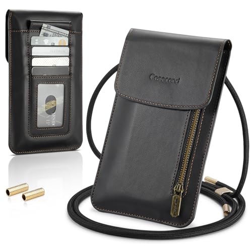 Casecond Handytasche zum Umhängen mit Geldbörse Damen Herren Kleine Leder Crossbody Universal Handy Tasche Pouch Umhängetasche Handtasche mit Handykette für iPhone 14 13 11 Samsung Bis zu 7.5" Schwarz Casecond Handytasche zum Umhängen mit Geldbörse Damen Herren Kleine Leder Crossbody Universal Handy Tasche Pouch Umhängetasche Handtasche mit Handykette für iPhone 14 13 11 Samsung Bis zu 7.5" Schwarz von Casecond